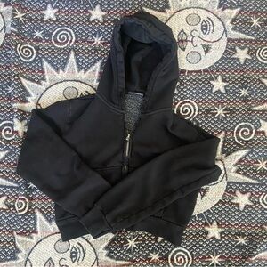 cropped black brandy melville christy hoodie